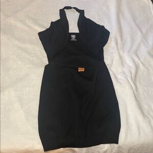 FB County Girl Black Halter Dress